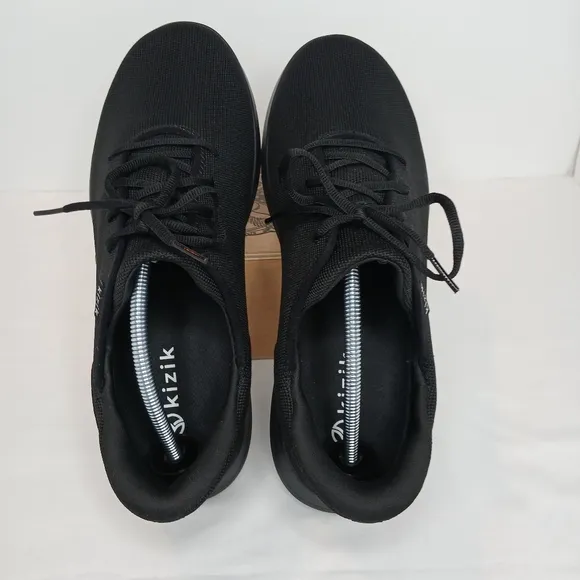 Kizik Madrid Eco Knit Tennis Shoes All Black Sneakers Mens 11.5 Wide Womens 13W