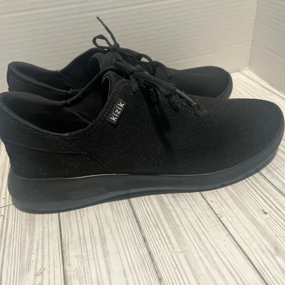 Kizik Shoes Unisex Mens 11 Wide Eco Knit Black Sneakers