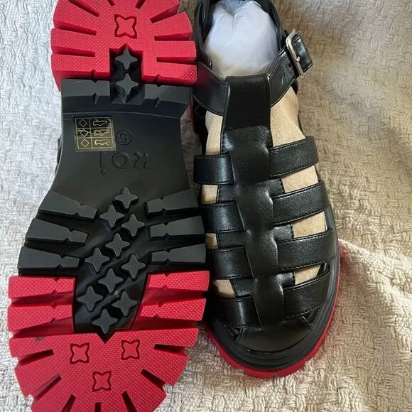 Koi Y2K Avalon gladiator sandals vegan goth Streetwear chunky fisherman