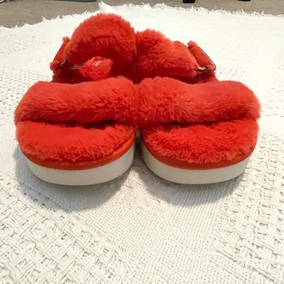 Koolaburra by UGG Furr-ah buckle double strap slipper US9 Fiesta SHELF 6082