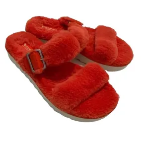 Koolaburra by UGG Furr-ah buckle double strap slipper US9 Fiesta SHELF 6082