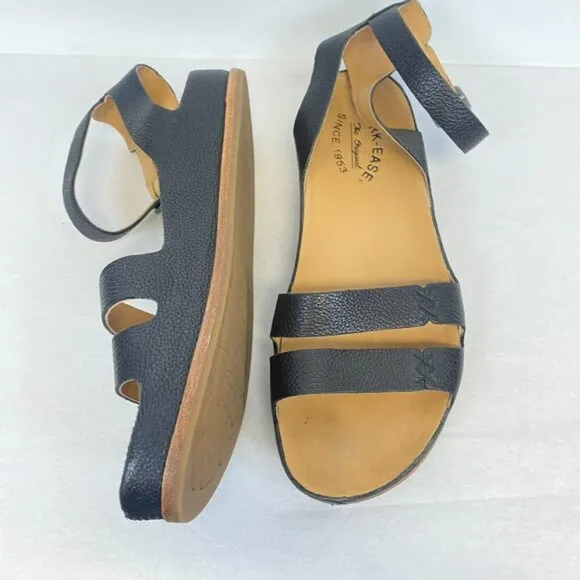 Kork- Ease Black Leather Audrina Sandals