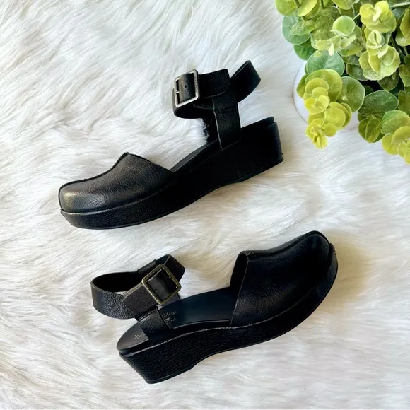 Kork-Ease Camberg Mary Jane Sling Back Platform Black Sandal Size 7M