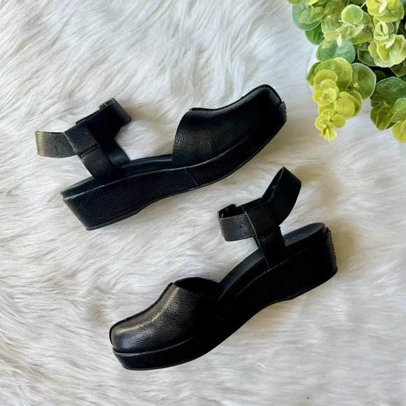 Kork-Ease Camberg Mary Jane Sling Back Platform Black Sandal Size 7M