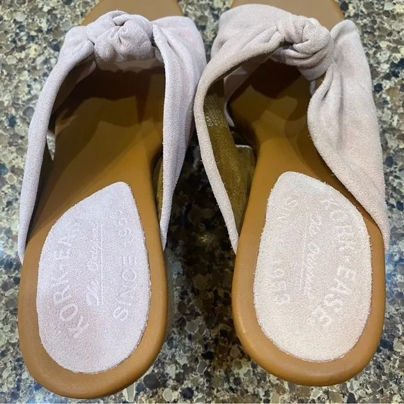 Kork Ease Haya Pink Suede Chunky Heeled Sandals Size 6