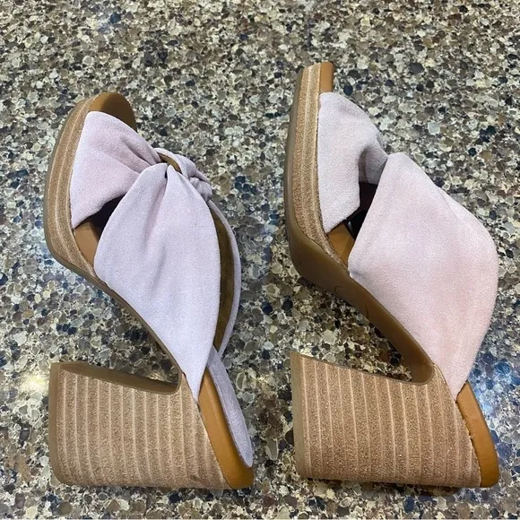 Kork Ease Haya Pink Suede Chunky Heeled Sandals Size 6