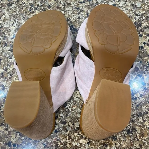 Kork Ease Haya Pink Suede Chunky Heeled Sandals Size 6