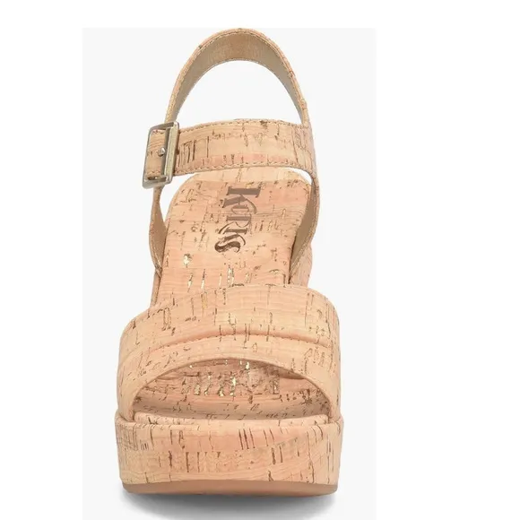 Korks Bardot Platform Sandals Natural Cork Women’s Size 11