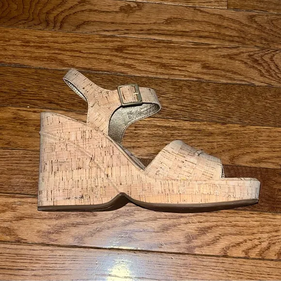 Korks Bardot Platform Sandals Natural Cork Women’s Size 11