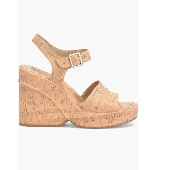 Korks Bardot Platform Sandals Natural Cork Women’s Size 11