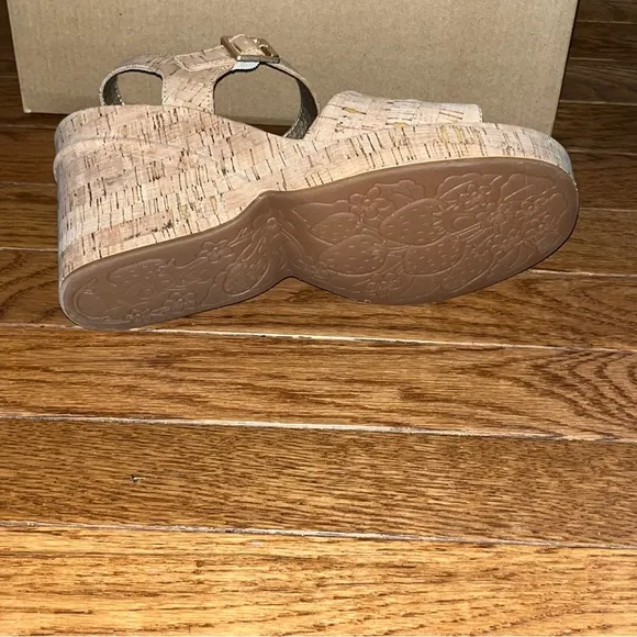 Korks Bardot Platform Sandals Natural Cork Women’s Size 11