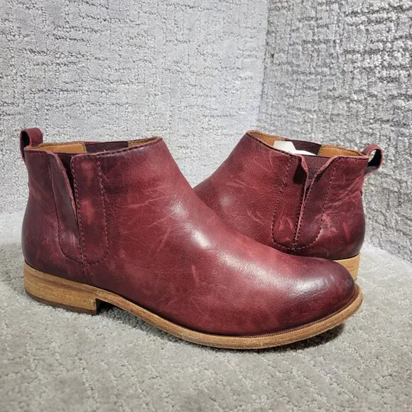 Korks Ease Mindo Women's Size 9M US Burgundy Leather Chelsea Bootie Boots K26447
