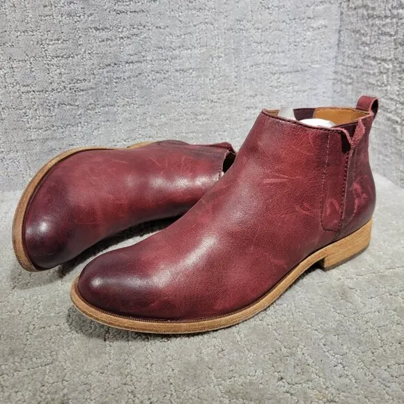 Korks Ease Mindo Women's Size 9M US Burgundy Leather Chelsea Bootie Boots K26447