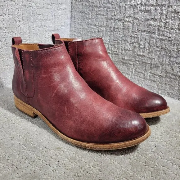 Korks Ease Mindo Women's Size 9M US Burgundy Leather Chelsea Bootie Boots K26447