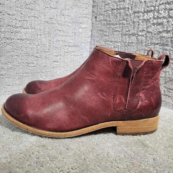 Korks Ease Mindo Women's Size 9M US Burgundy Leather Chelsea Bootie Boots K26447