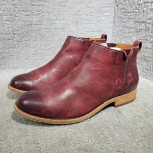 Korks Ease Mindo Women's Size 9M US Burgundy Leather Chelsea Bootie Boots K26447