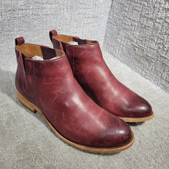Korks Ease Mindo Women's Size 9M US Burgundy Leather Chelsea Bootie Boots K26447