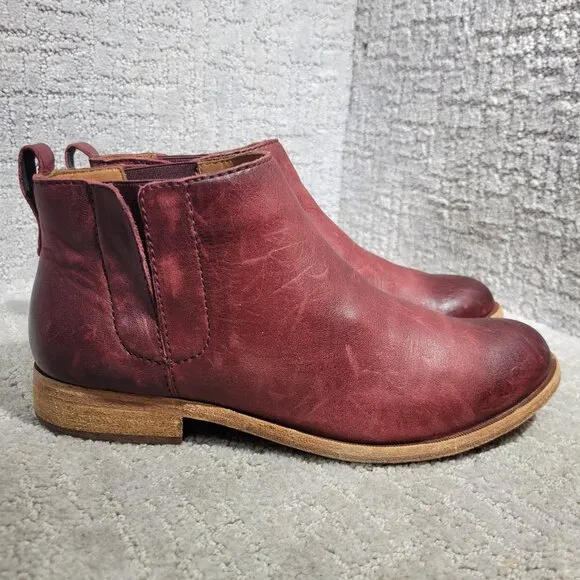 Korks Ease Mindo Women's Size 9M US Burgundy Leather Chelsea Bootie Boots K26447