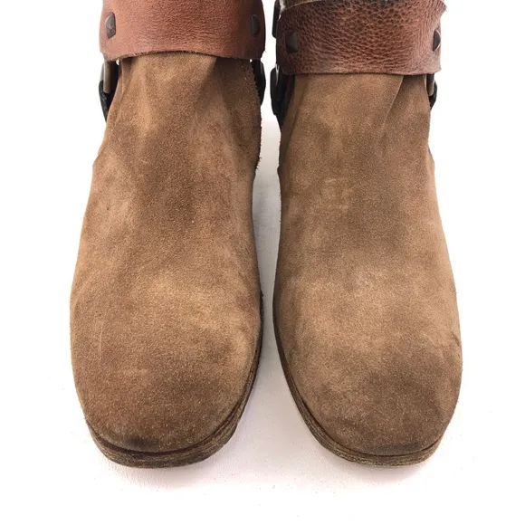 Ksubi Tan Brown Suede Leather Harness Ankle Boots EUR 40
