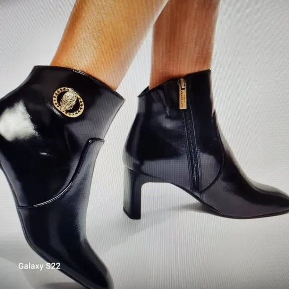 Kurt Geiger London Black Leather Chelsea Square Toe Booties. NIB. Various.