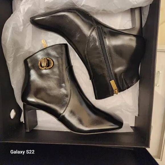 Kurt Geiger London Black Leather Chelsea Square Toe Booties. NIB. Various.