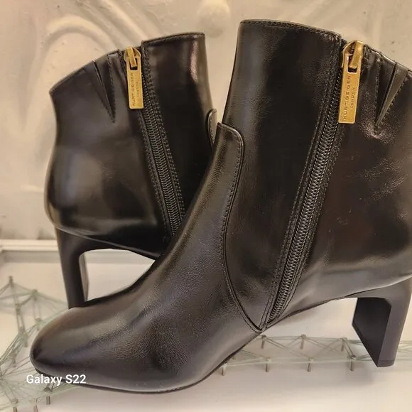 Kurt Geiger London Black Leather Chelsea Square Toe Booties. NIB. Various.