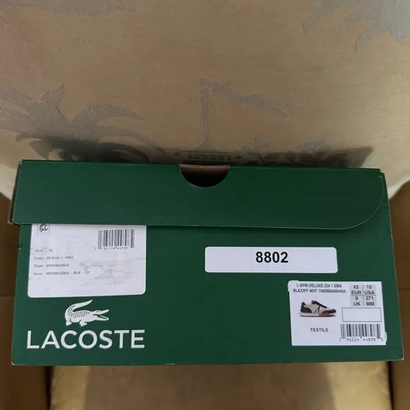 Lacoste L-Spin Sneakers Shoes Foam Insoles Eco-Friendly Beige Black Colorway 10