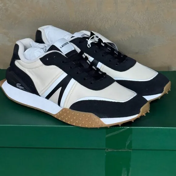 Lacoste L-Spin Sneakers Shoes Foam Insoles Eco-Friendly Beige Black Colorway 10