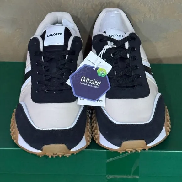 Lacoste L-Spin Sneakers Shoes Foam Insoles Eco-Friendly Beige Black Colorway 10