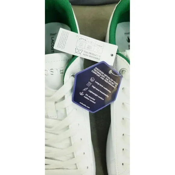 Lacoste Size 13 Men's Hydez 119 ECO Ortholite White Lace Up Fashion SneakerLogo