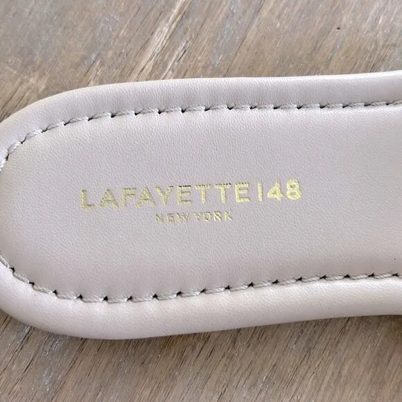 LAFAYETTE 148 Germaine PaddedJacquard Slides Sandals Honey Nut EU 35