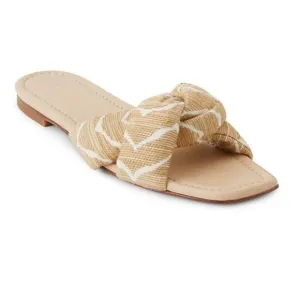 LAFAYETTE 148 Germaine PaddedJacquard Slides Sandals Honey Nut EU 35