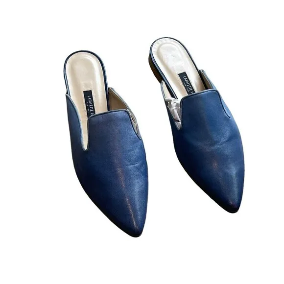 LAFAYETTE 148 NEW YORK Ombre Vento Pointed-Toe Suede Mules in Blue Size 37