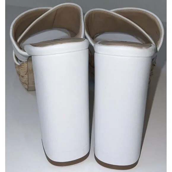 L'AGENCE  Lucca 65mm ‎ Platform Sandals - White size 40/ US 10