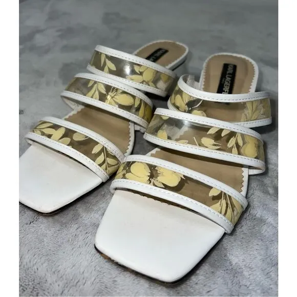 LAGERFELD Women’s Spring Floral Chunky Y2K Sandals 8.5