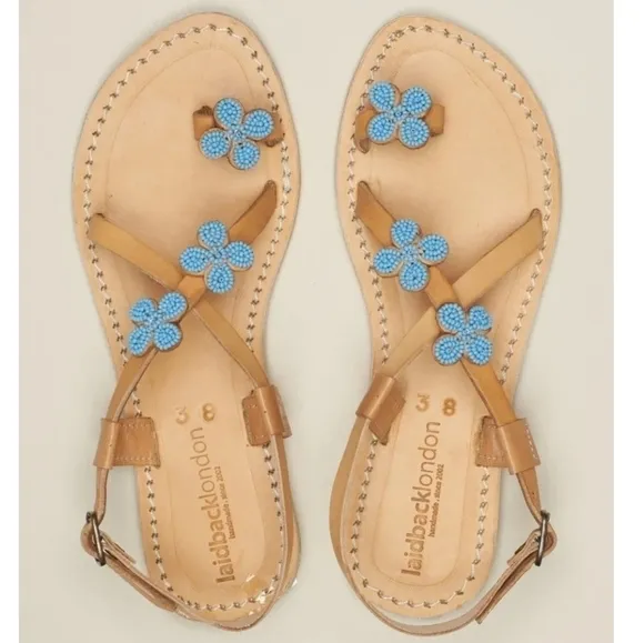 laidbacklondon Beaded Star Leather Sandals