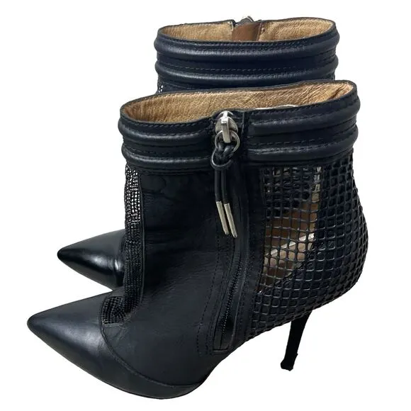 L.A.M.B. Gwen Stefani Sloan Bootie Boots Side Zip Pointed Toe Suede Leather 9 M