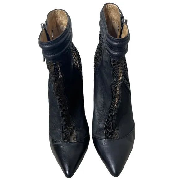L.A.M.B. Gwen Stefani Sloan Bootie Boots Side Zip Pointed Toe Suede Leather 9 M