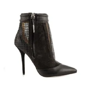 L.A.M.B. Gwen Stefani Sloan Bootie Boots Side Zip Pointed Toe Suede Leather 9 M