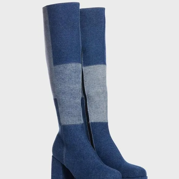 Lamoda &quot; PRECISELY PRETTY GIRL PATCHWORK &quot; Platform Knee High Boots (BRAND NEW!)