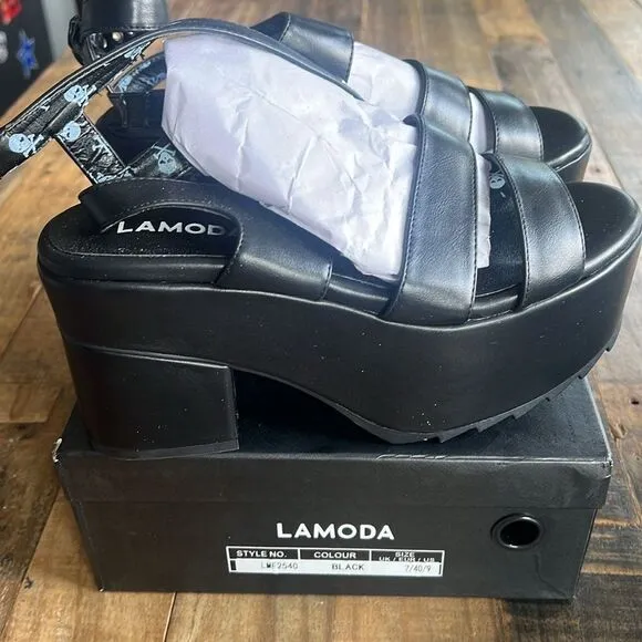 LAMODA Women's Platform Heeled Sandals size 9
