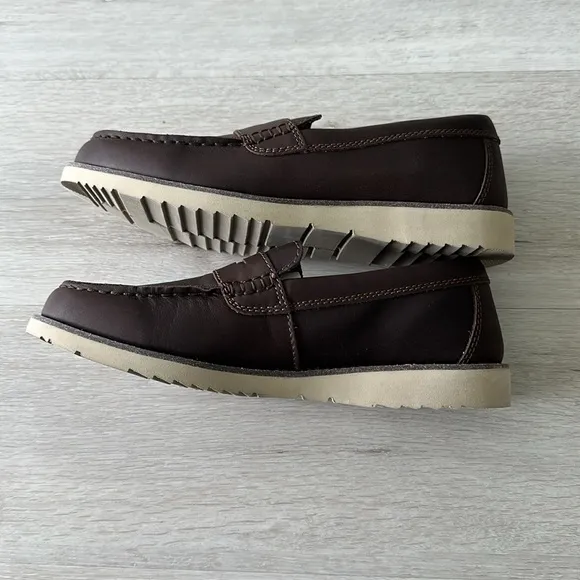Lands End Comfort Casual Penny Loafer True Brown Leather 10 NWT IN BOX