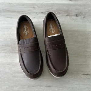 Lands End Comfort Casual Penny Loafer True Brown Leather 10 NWT IN BOX