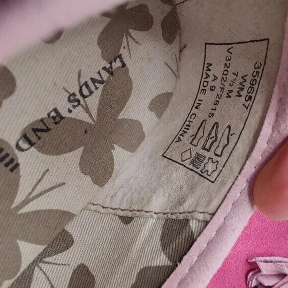 Lands End Pink suede Flat Sz 7.5