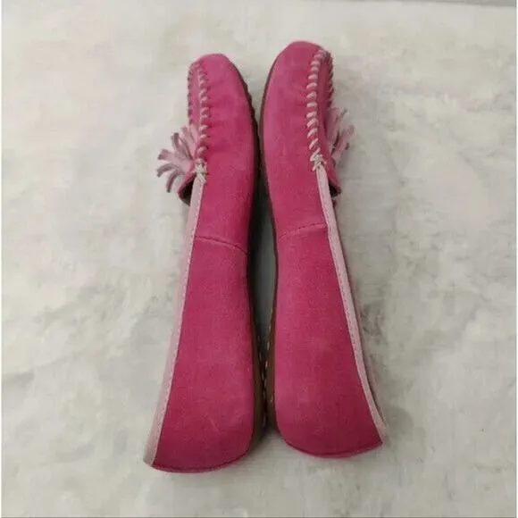 Lands End Pink suede Flat Sz 7.5