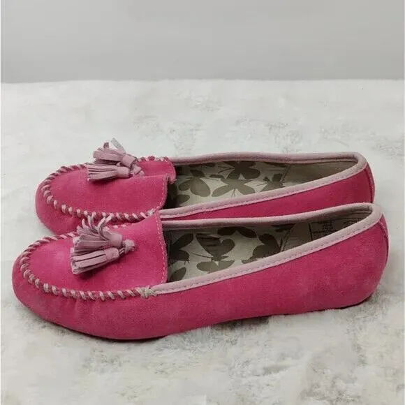Lands End Pink suede Flat Sz 7.5
