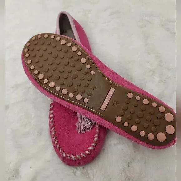 Lands End Pink suede Flat Sz 7.5