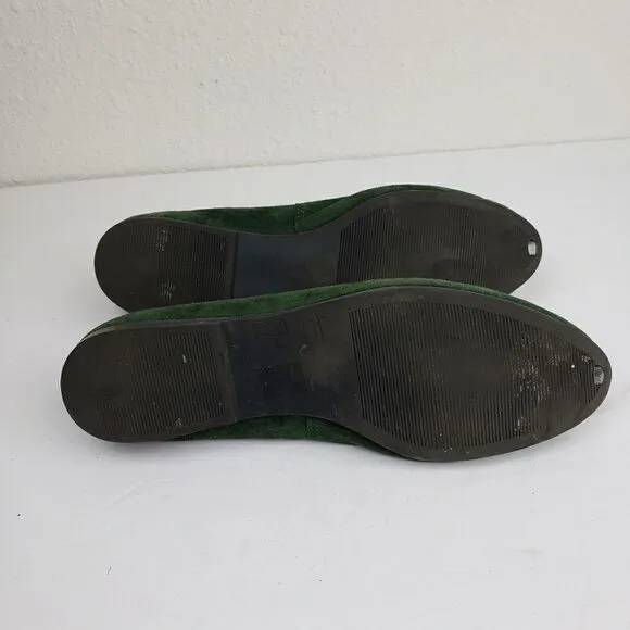 Land's end forest green suede flats