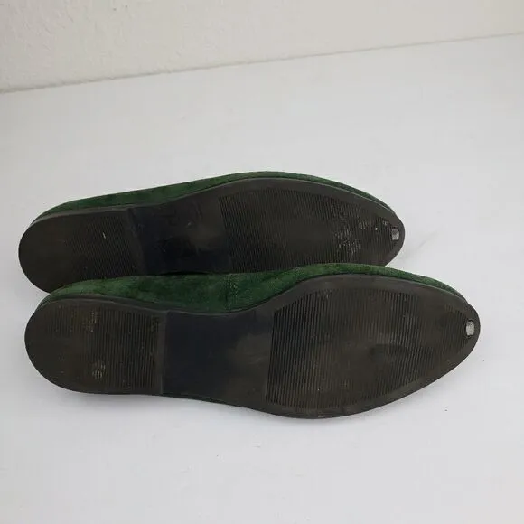 Land's end forest green suede flats