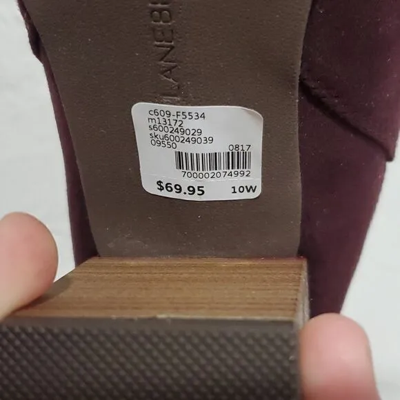 Lane Bryant Chelsea Heeled Ankle Boots in Cabernet Size 10W
